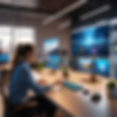 Engagement in Creative Workspaces User engaging with AR software in a creative environment