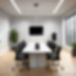 Illustration of the Belkin Meeting Room Power Center showcasing its sleek design.