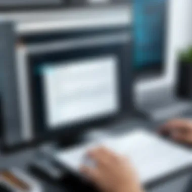 Document Scanning with OCR Technology A close-up view of a document being scanned and processed by OCR software.