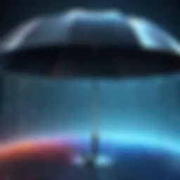Illustration depicting the layers of umbrella cybersecurity framework