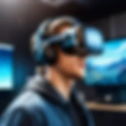VR headset showcasing immersive environments