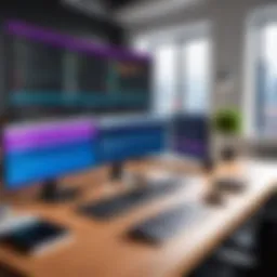 A sleek workspace showcasing Visual Studio for Android development.