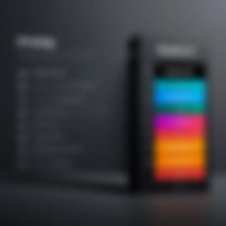 A visual representation of pricing tiers for various video editing tools.