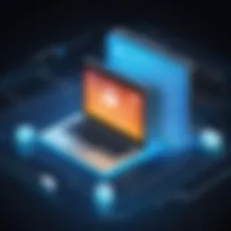 Secure data transfer technology illustration