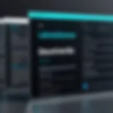 Visual representation of domain name management software interfaces