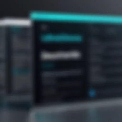 Visual representation of domain name management software interfaces