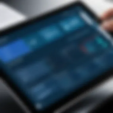 Freight management features displayed on a tablet