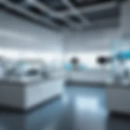 A sophisticated laboratory environment showcasing advanced LIMS technology