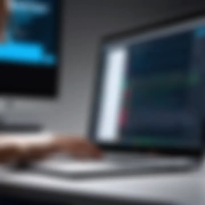 Person editing a video on a laptop
