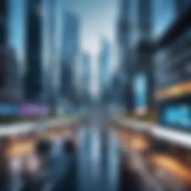Integrating AI Surveillance in Urban Spaces A futuristic cityscape with Verkada AI surveillance integrated into the environment.