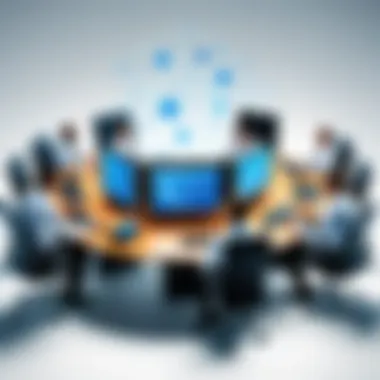 Collaboration in Business with Weave VoIP Business team collaborating effectively using Weave VoIP solutions