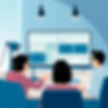 Team collaborating while using monitoring software