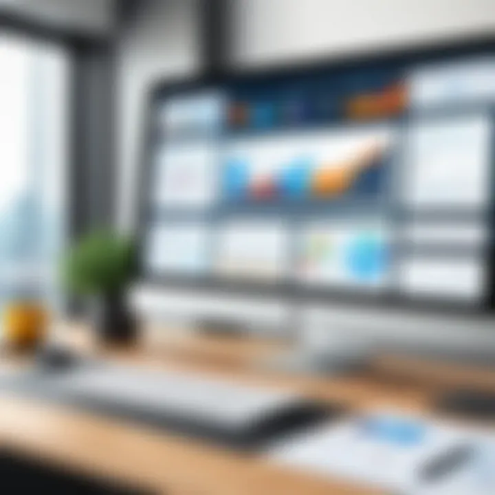 Visual representation of contractor management software dashboard showcasing features