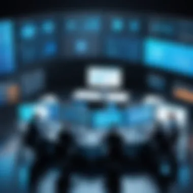 Collaboration on Cybersecurity Strategies IT professionals collaborating on cybersecurity strategies