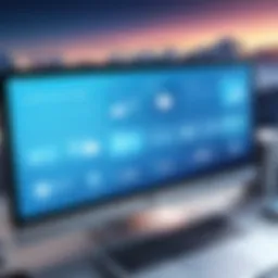 A digital landscape showcasing various file sharing tools and technologies