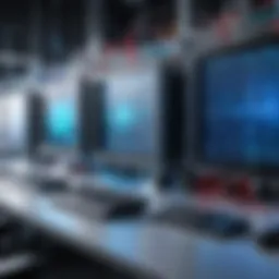 Illustration depicting the functionality of network lab simulators in a virtual environment