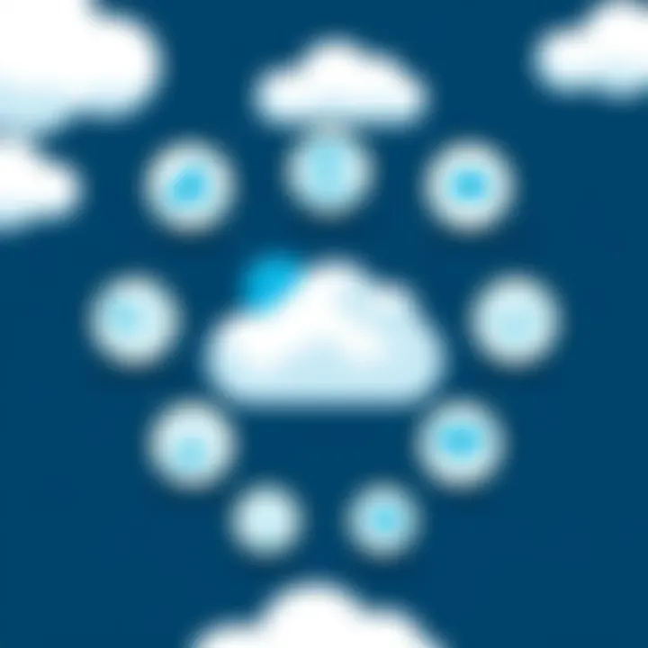 Visual representation of cloud-based management features