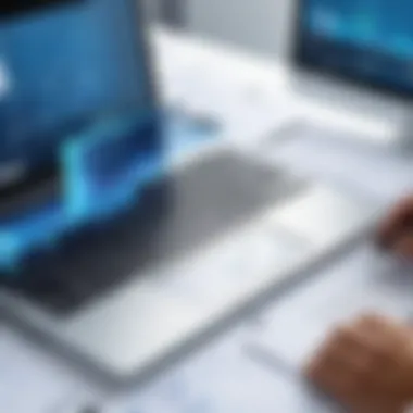 Technology Integration in Contractor Management A conceptual image illustrating seamless integration of technology in contractor management