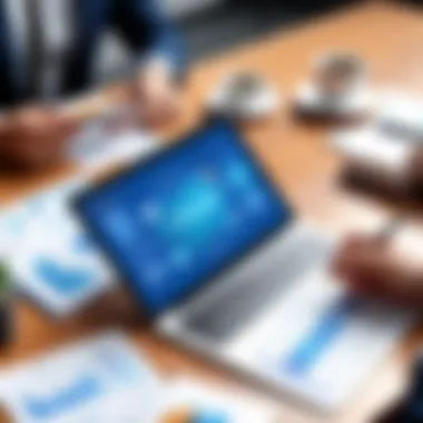 Business professional utilizing Pocket CRM in a meeting.
