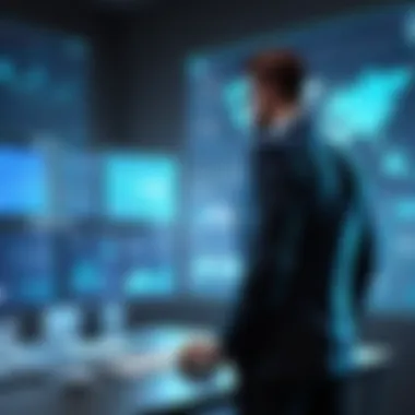 A futuristic concept illustrating trends in business management software