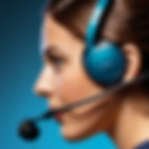 A close-up view of a Cisco VoIP headset showcasing its design.