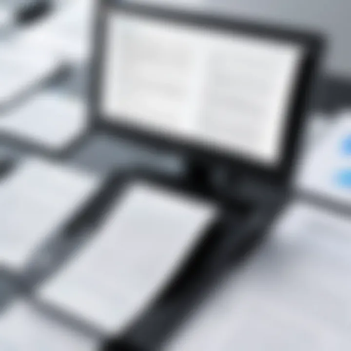 Document Processing with OCR Technology Visual representation of document processing using OCR technology