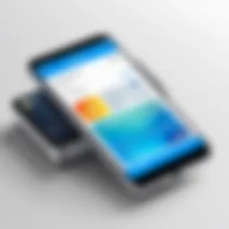 Square payment interface on a mobile device